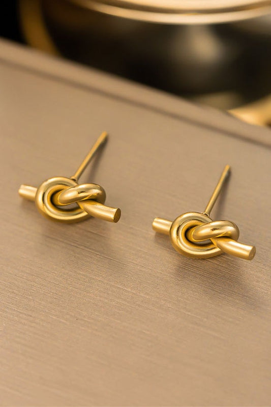 18K Gold Dipped Stainless Steel Knot Stud Earrings-280 Jewelry- Simply Simpson's Boutique is a Women's Online Fashion Boutique Located in Jupiter, Florida