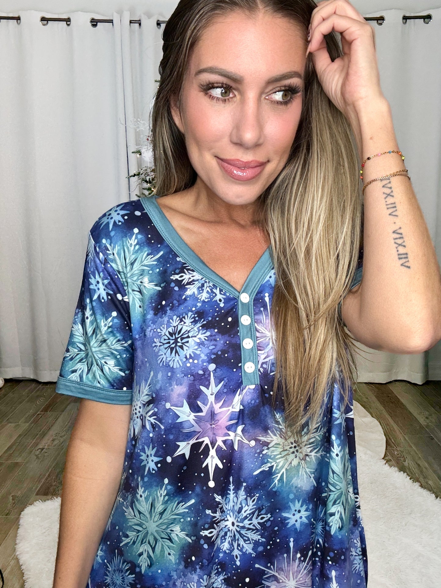 Shirley & Stone 2025 Holiday Pajama Dresses-220 Lounge wear/Pajamas- Simply Simpson's Boutique is a Women's Online Fashion Boutique Located in Jupiter, Florida