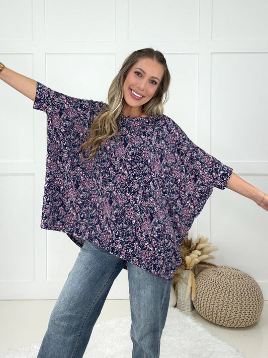 Dear Scarlett Navy Skyline Top-110 Long Sleeves- Simply Simpson's Boutique is a Women's Online Fashion Boutique Located in Jupiter, Florida
