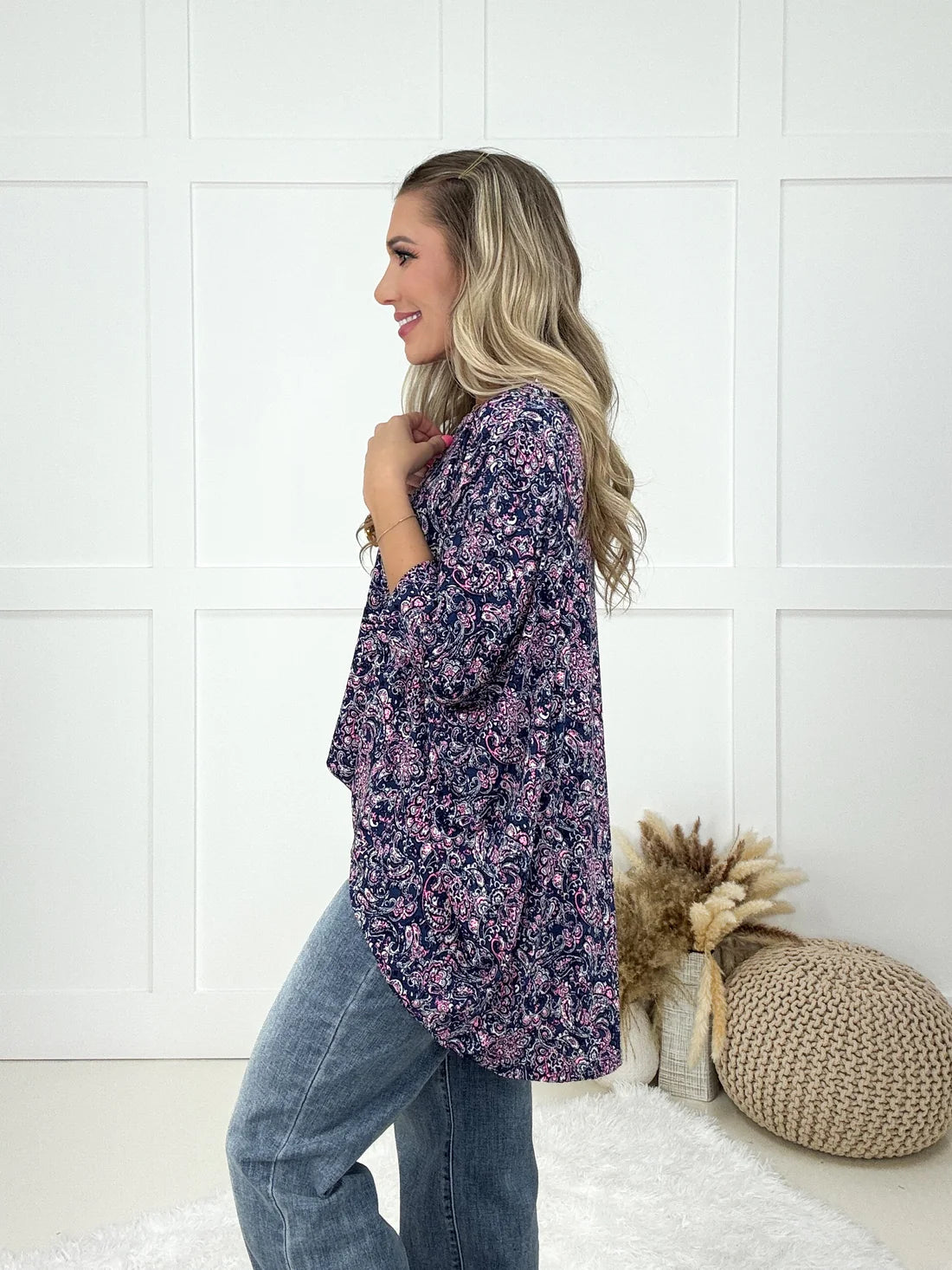 Dear Scarlett Navy Skyline Top-110 Long Sleeves- Simply Simpson's Boutique is a Women's Online Fashion Boutique Located in Jupiter, Florida