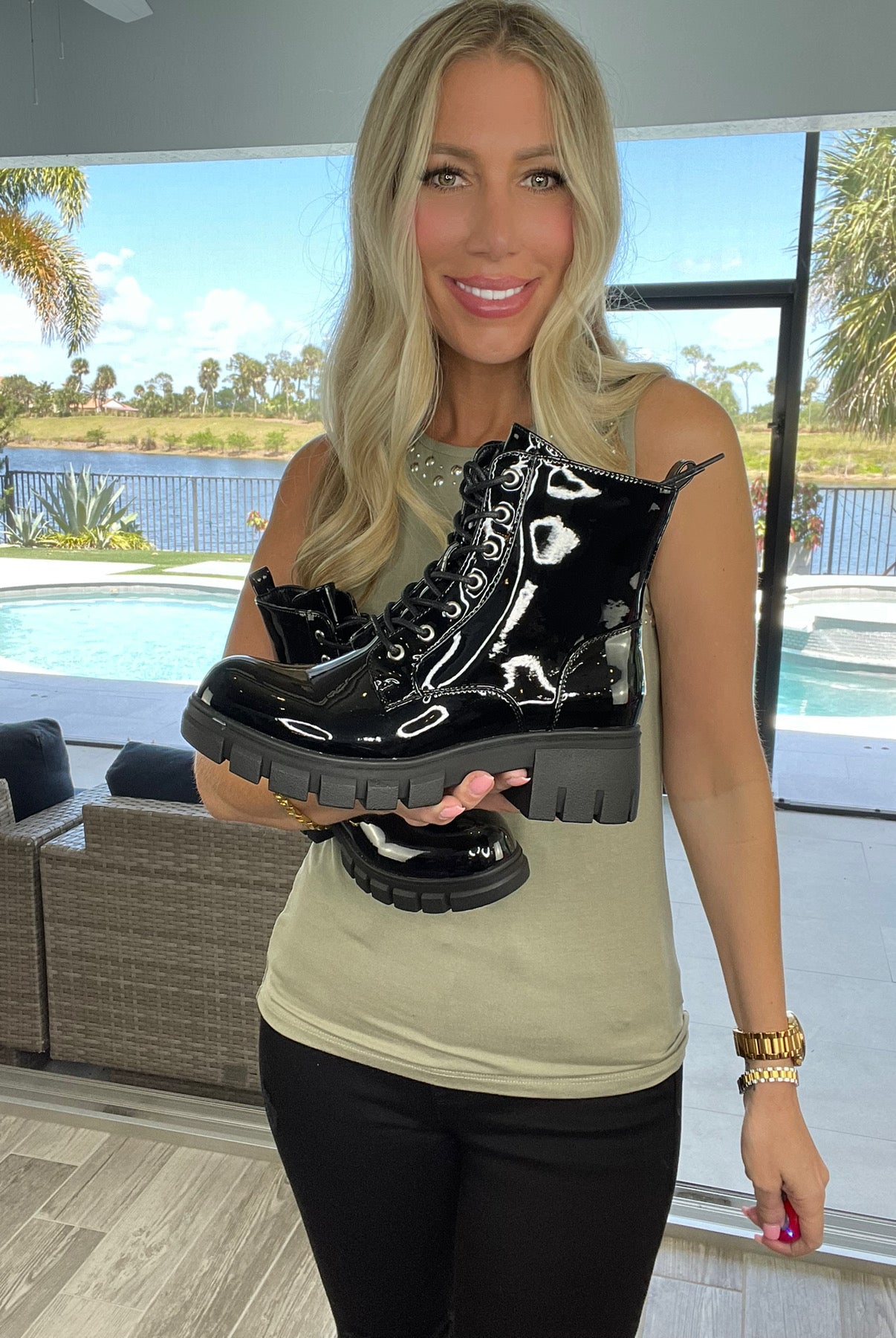 Corkys Cray Black Combat Boots-260 Shoes- Simply Simpson's Boutique is a Women's Online Fashion Boutique Located in Jupiter, Florida