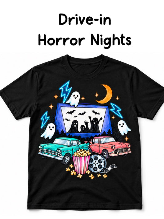 Drive-in Horror Nights Graphic Tee-140 Graphic Tees- Simply Simpson's Boutique is a Women's Online Fashion Boutique Located in Jupiter, Florida