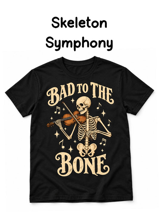 Skeleton Symphony Graphic Tee-140 Graphic Tees- Simply Simpson's Boutique is a Women's Online Fashion Boutique Located in Jupiter, Florida