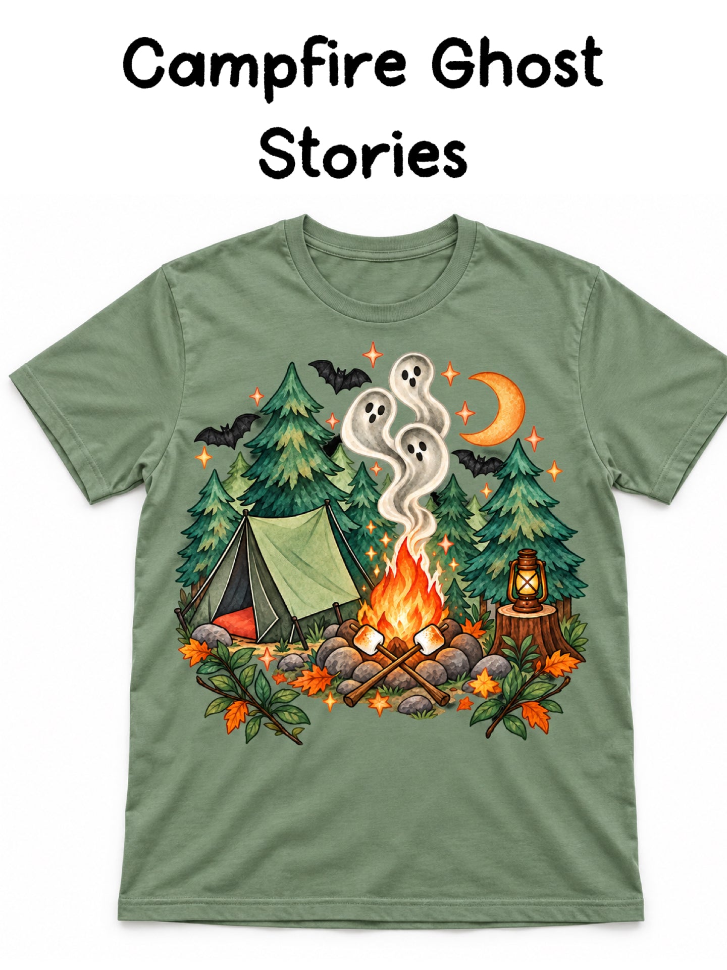 Campfire Ghosts Stories Graphic Tee-140 Graphic Tees- Simply Simpson's Boutique is a Women's Online Fashion Boutique Located in Jupiter, Florida