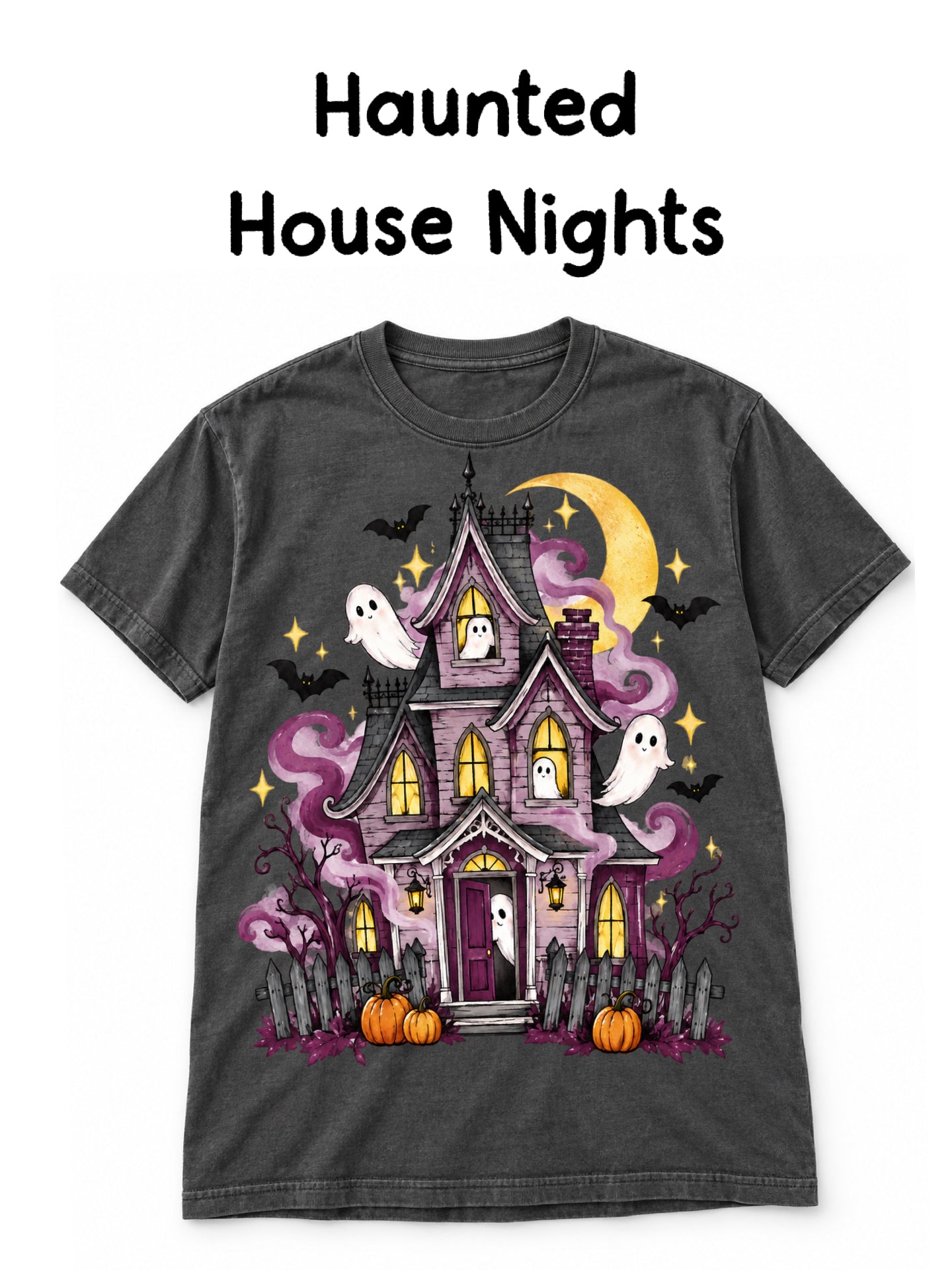 Haunted House Nights Graphic Tee-140 Graphic Tees- Simply Simpson's Boutique is a Women's Online Fashion Boutique Located in Jupiter, Florida