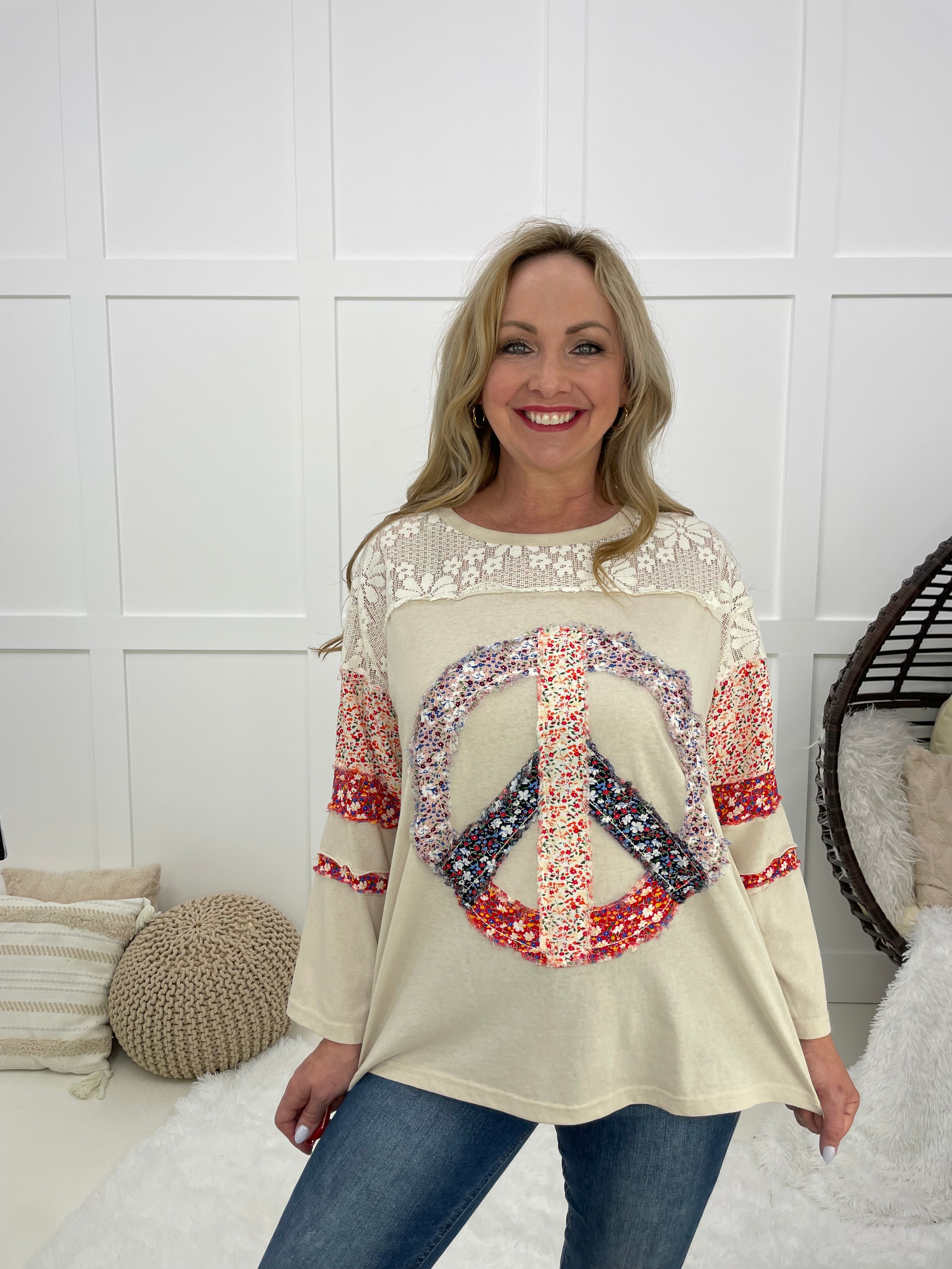 Peace Of My Soul Top-110 Long Sleeves- Simply Simpson's Boutique is a Women's Online Fashion Boutique Located in Jupiter, Florida