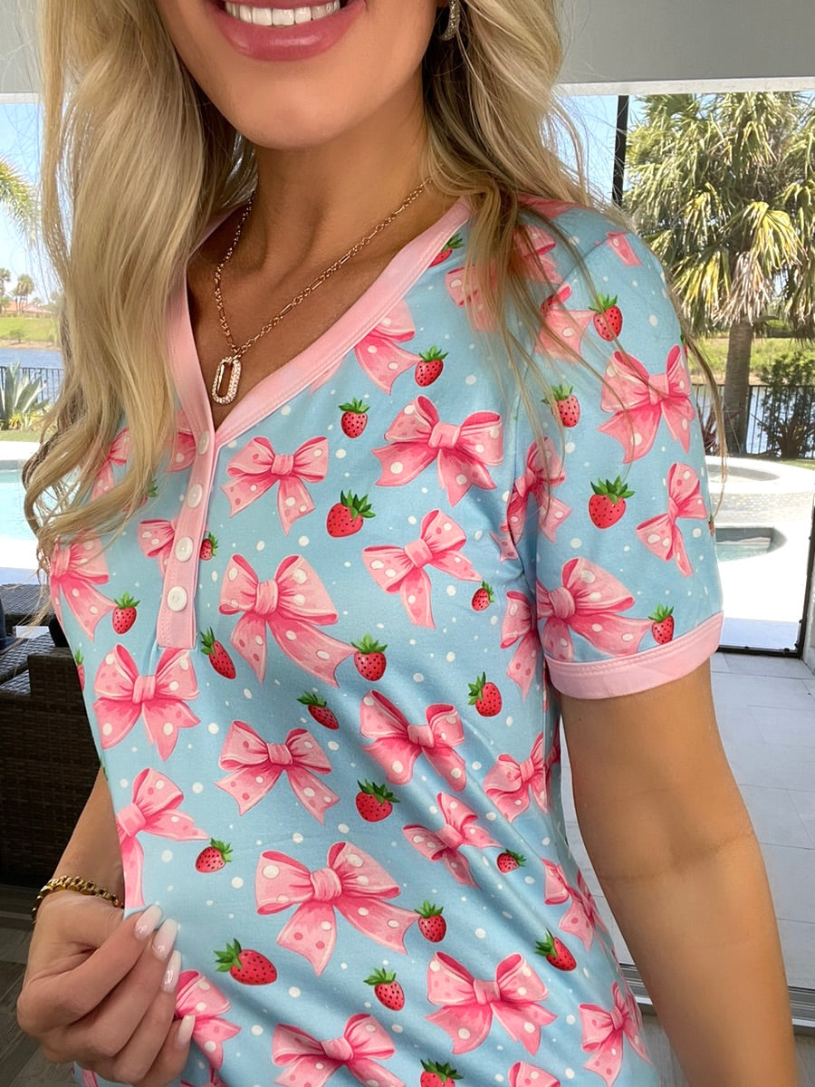 Preorder Shirley & Stone Short Sleeve Shorts Pajamas(ETA March)-220 Lounge wear/Pajamas- Simply Simpson's Boutique is a Women's Online Fashion Boutique Located in Jupiter, Florida