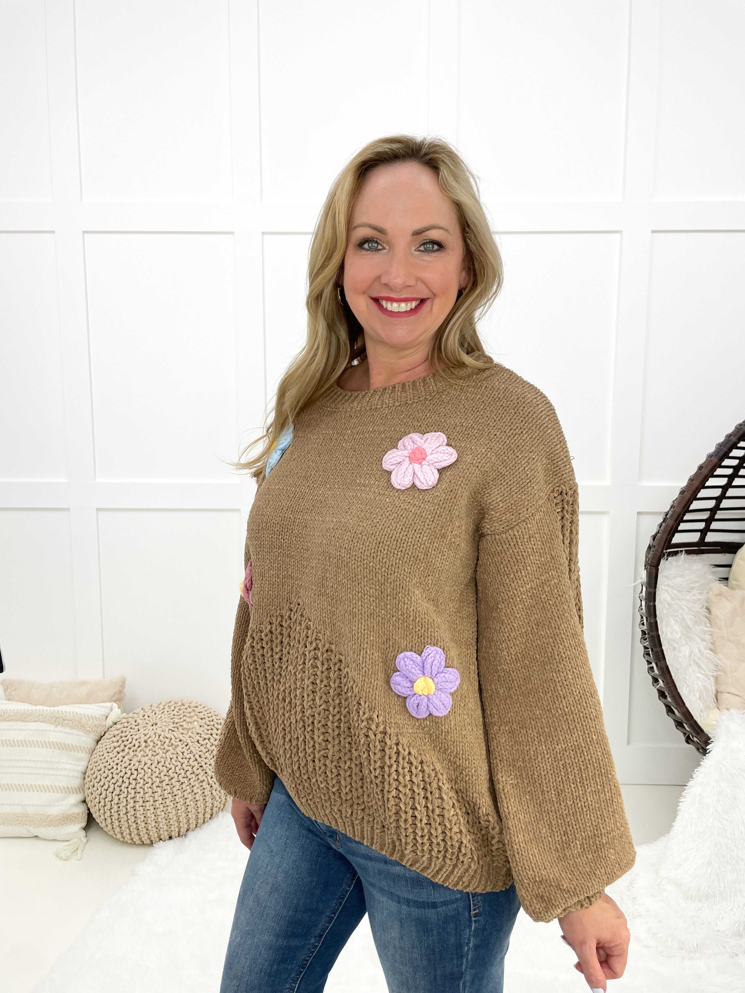 POL Flower Princess Sweater-150 Sweaters- Simply Simpson's Boutique is a Women's Online Fashion Boutique Located in Jupiter, Florida