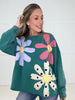 Teal Petal Patch Pullover-150 Sweaters- Simply Simpson's Boutique is a Women's Online Fashion Boutique Located in Jupiter, Florida