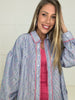 Pompom Striped Button Down-110 Long Sleeves- Simply Simpson's Boutique is a Women's Online Fashion Boutique Located in Jupiter, Florida