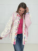 Pol Pink Mixed Print Floral Button Down Top