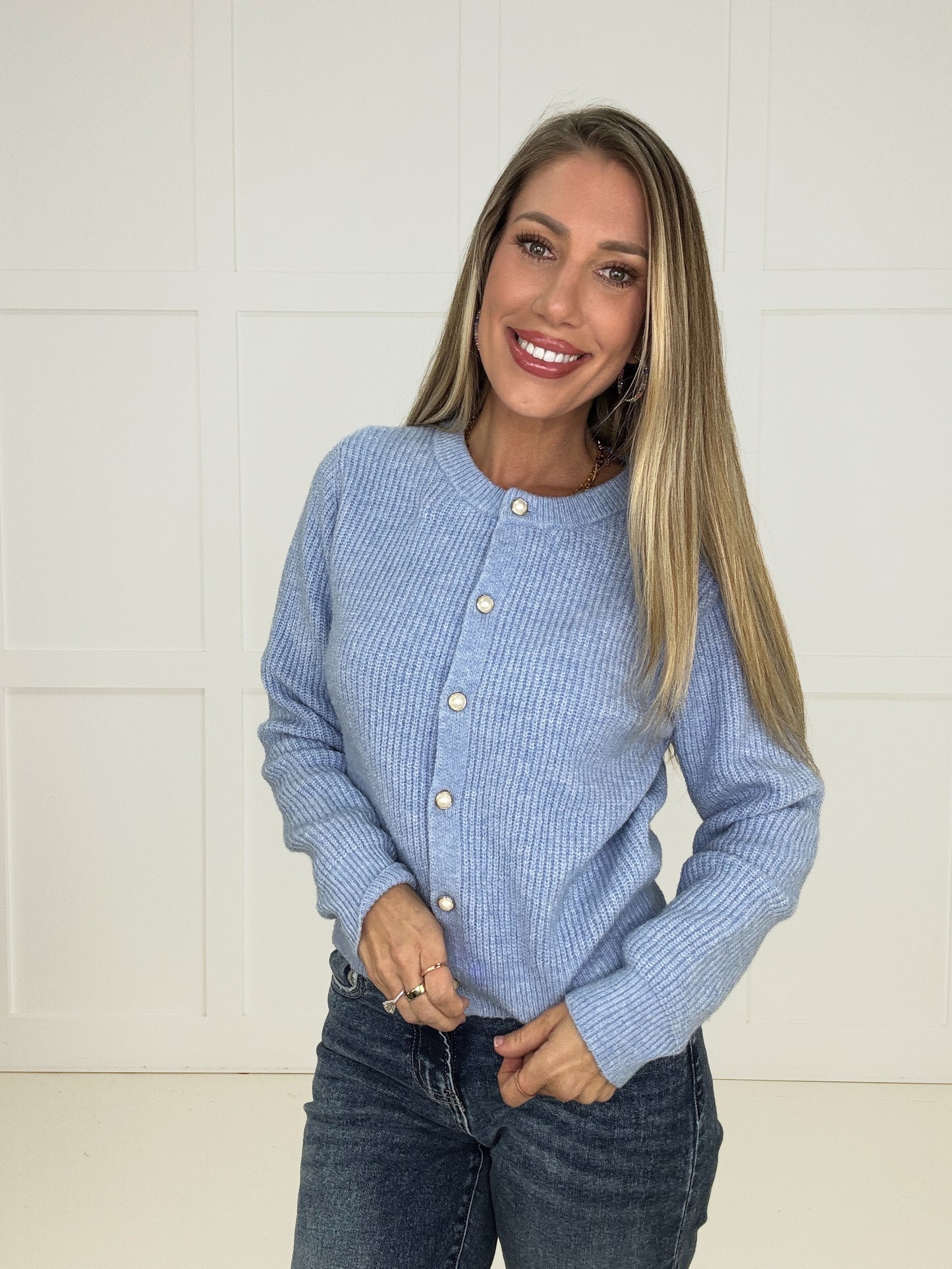 Blue Belle Cardigan-110 Long Sleeves- Simply Simpson's Boutique is a Women's Online Fashion Boutique Located in Jupiter, Florida