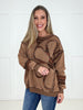 Mocha Stitched in Bloom Pullover