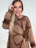 Mocha Stitched in Bloom Pullover