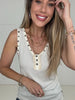 Pol Ivory Everyday Studded Tank-100 Short Sleeves- Simply Simpson's Boutique is a Women's Online Fashion Boutique Located in Jupiter, Florida