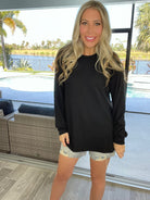 Solid Corded Sweatshirt-160 Sweatshirts- Simply Simpson's Boutique is a Women's Online Fashion Boutique Located in Jupiter, Florida