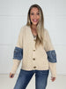 Denim Detail Knit Cardigan-150 Sweaters- Simply Simpson's Boutique is a Women's Online Fashion Boutique Located in Jupiter, Florida