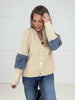 Denim Detail Knit Cardigan-150 Sweaters- Simply Simpson's Boutique is a Women's Online Fashion Boutique Located in Jupiter, Florida