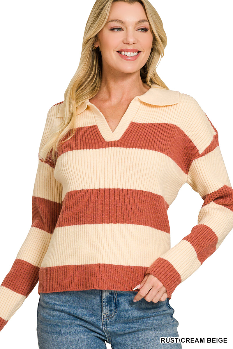 Sweet On You Striped Sweater-150 Sweaters- Simply Simpson's Boutique is a Women's Online Fashion Boutique Located in Jupiter, Florida