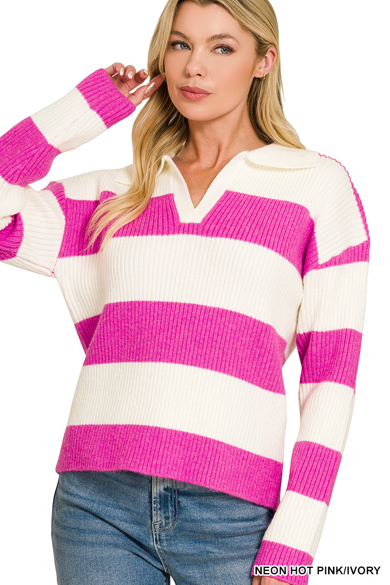 Sweet On You Striped Sweater-150 Sweaters- Simply Simpson's Boutique is a Women's Online Fashion Boutique Located in Jupiter, Florida
