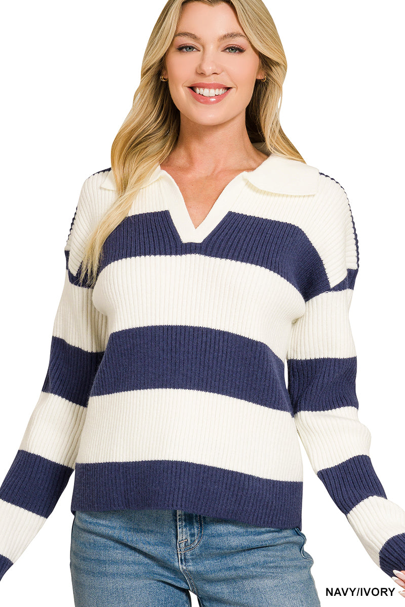 Sweet On You Striped Sweater-150 Sweaters- Simply Simpson's Boutique is a Women's Online Fashion Boutique Located in Jupiter, Florida