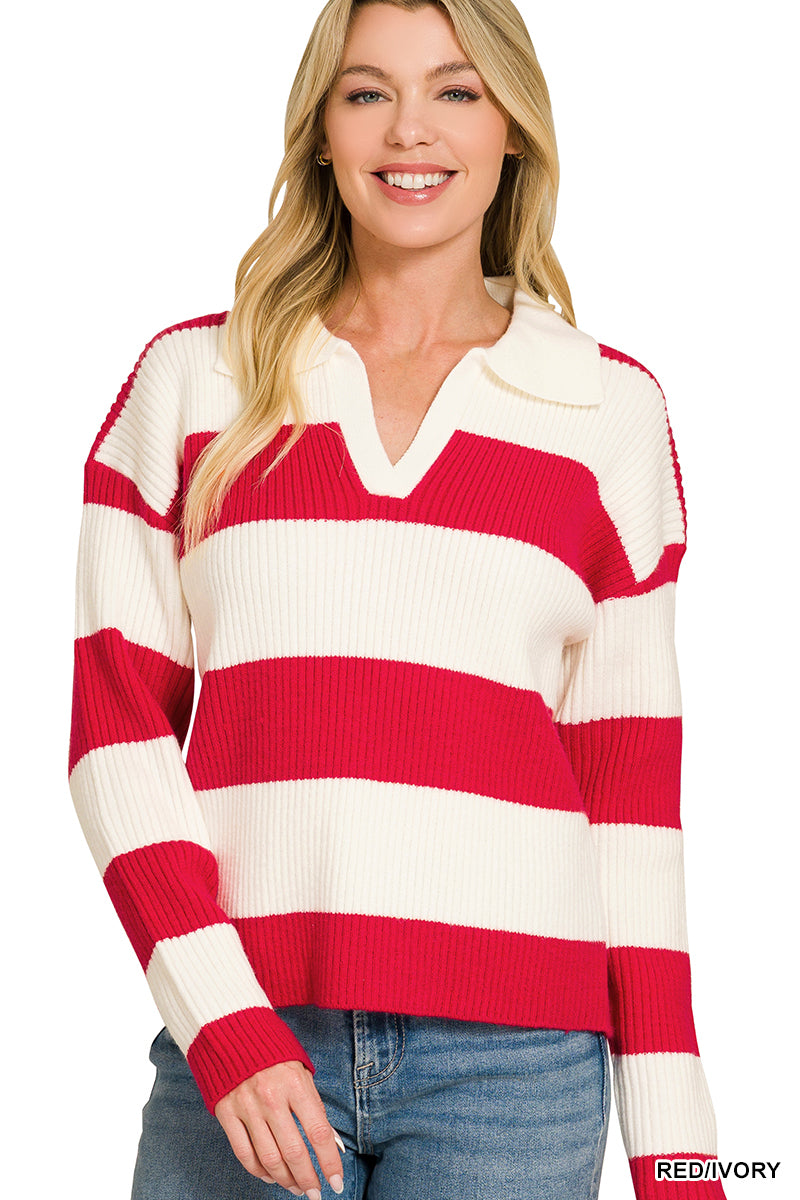 Sweet On You Striped Sweater-150 Sweaters- Simply Simpson's Boutique is a Women's Online Fashion Boutique Located in Jupiter, Florida