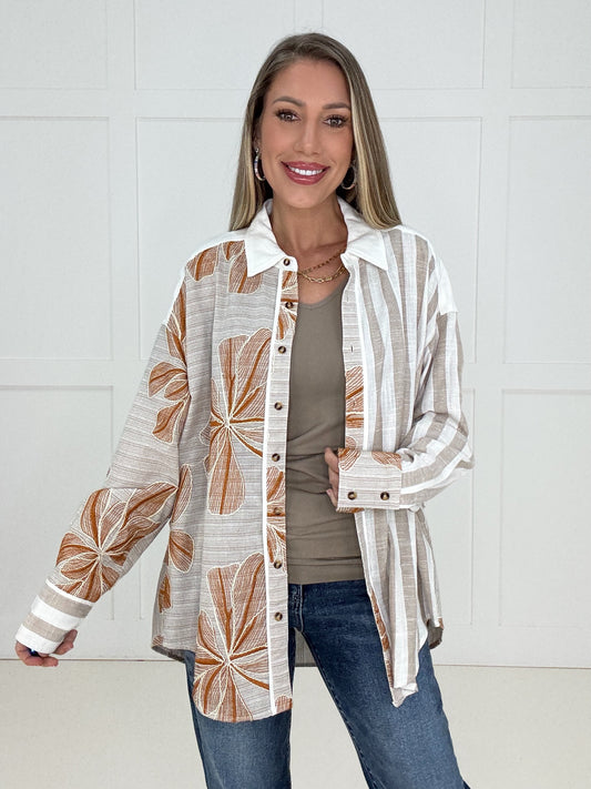 Rust & Rhythm Button Down Top-110 Long Sleeves- Simply Simpson's Boutique is a Women's Online Fashion Boutique Located in Jupiter, Florida