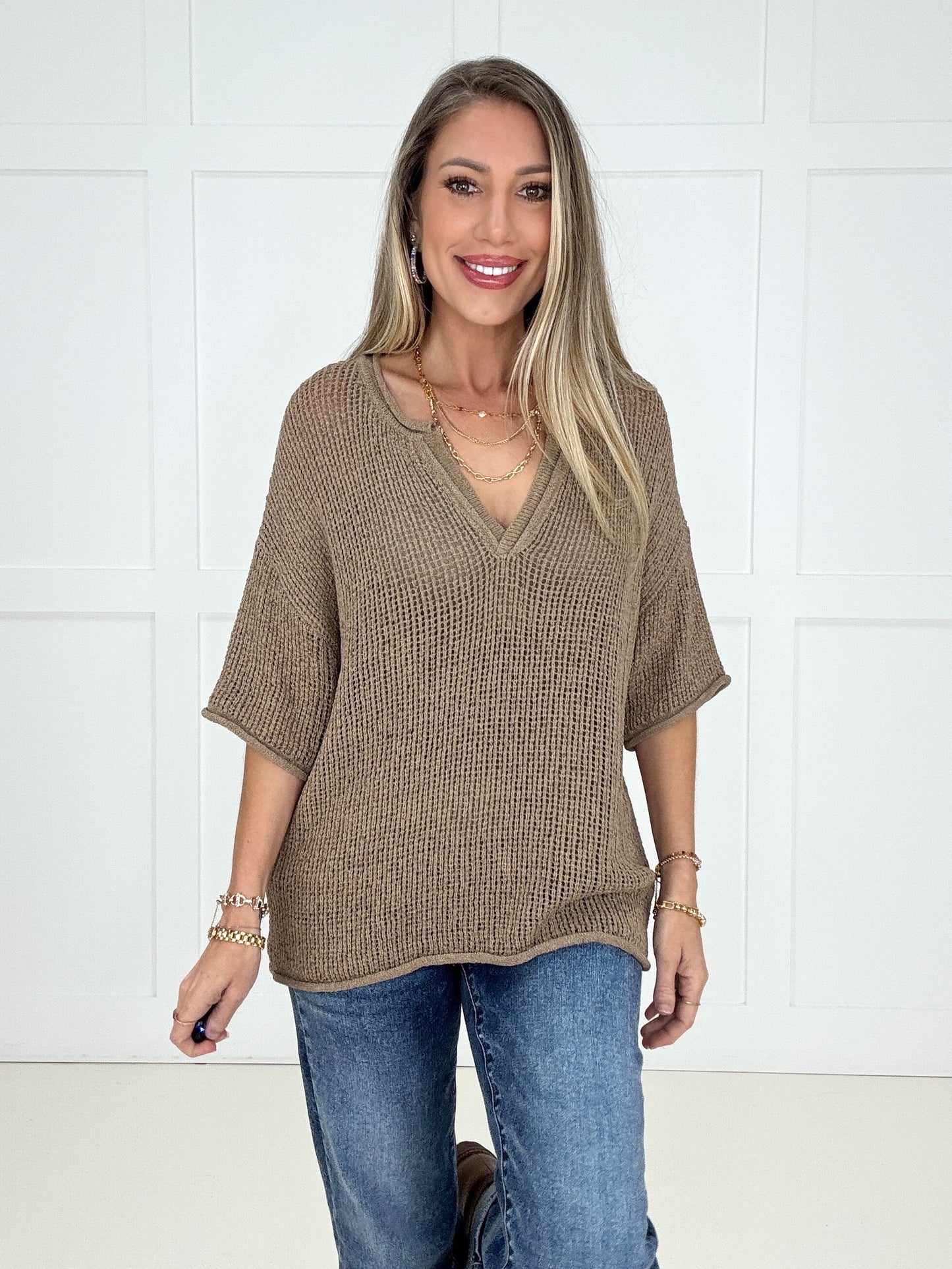 Sunday Stroll Open Knit Top