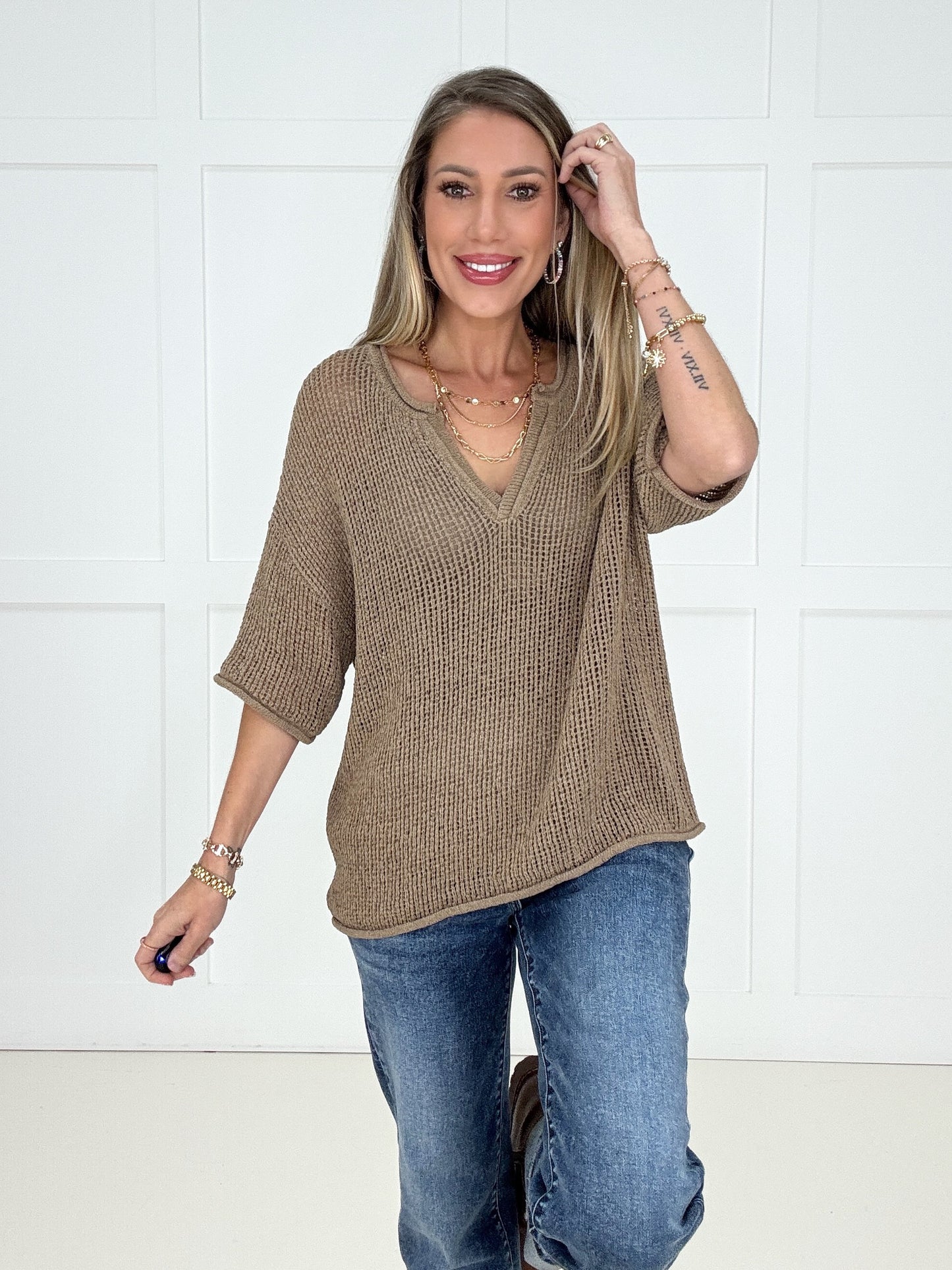 Sunday Stroll Open Knit Top