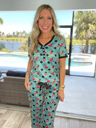 Preorder Shirley & Stone Short Sleeve Capri Pajamas(ETA March)-220 Lounge wear/Pajamas- Simply Simpson's Boutique is a Women's Online Fashion Boutique Located in Jupiter, Florida