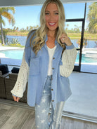 POL Wildest Dreams Button Down Knit Sleeve Top-150 Sweaters- Simply Simpson's Boutique is a Women's Online Fashion Boutique Located in Jupiter, Florida