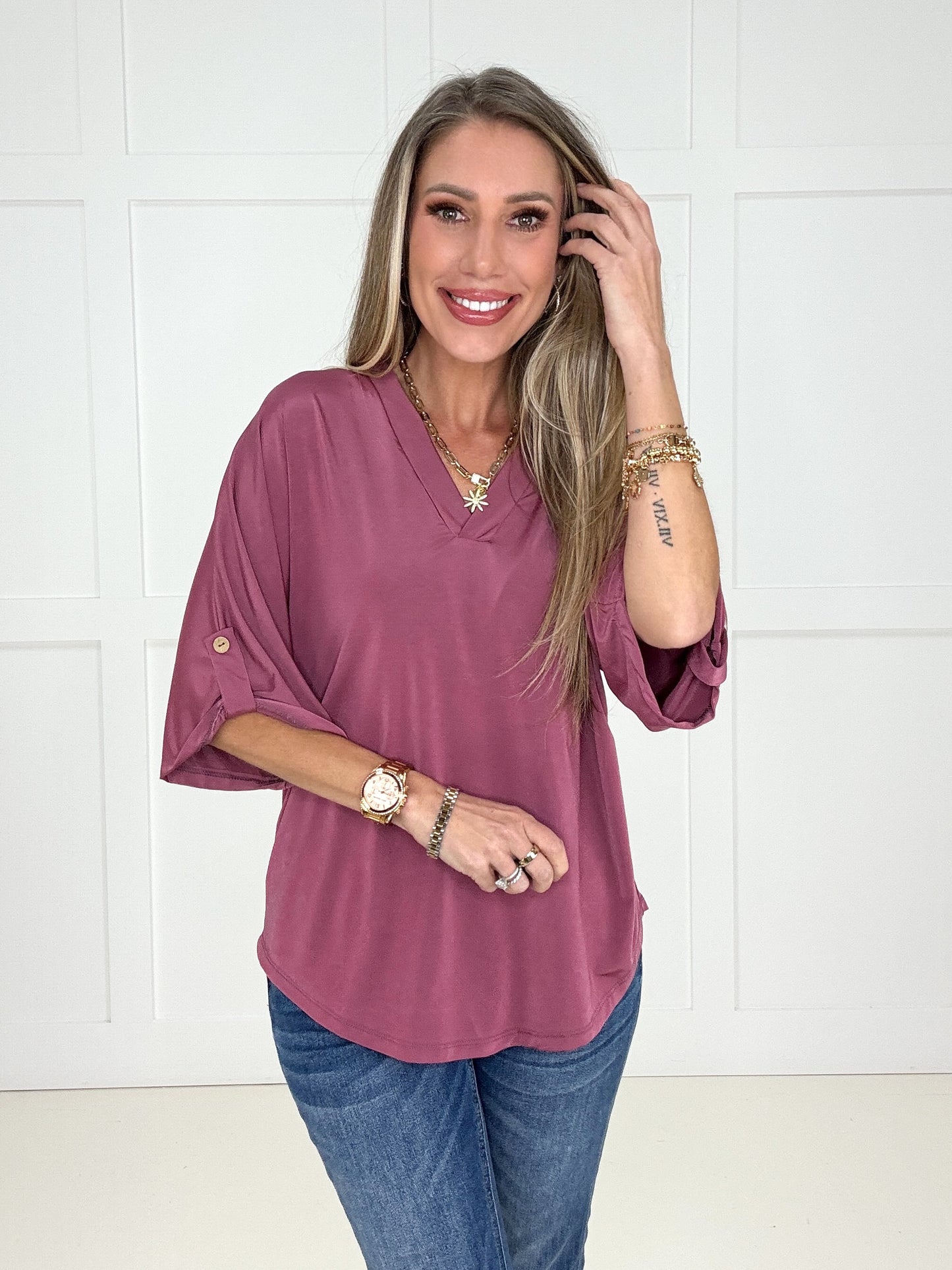 The Easy Does It V Neck Top