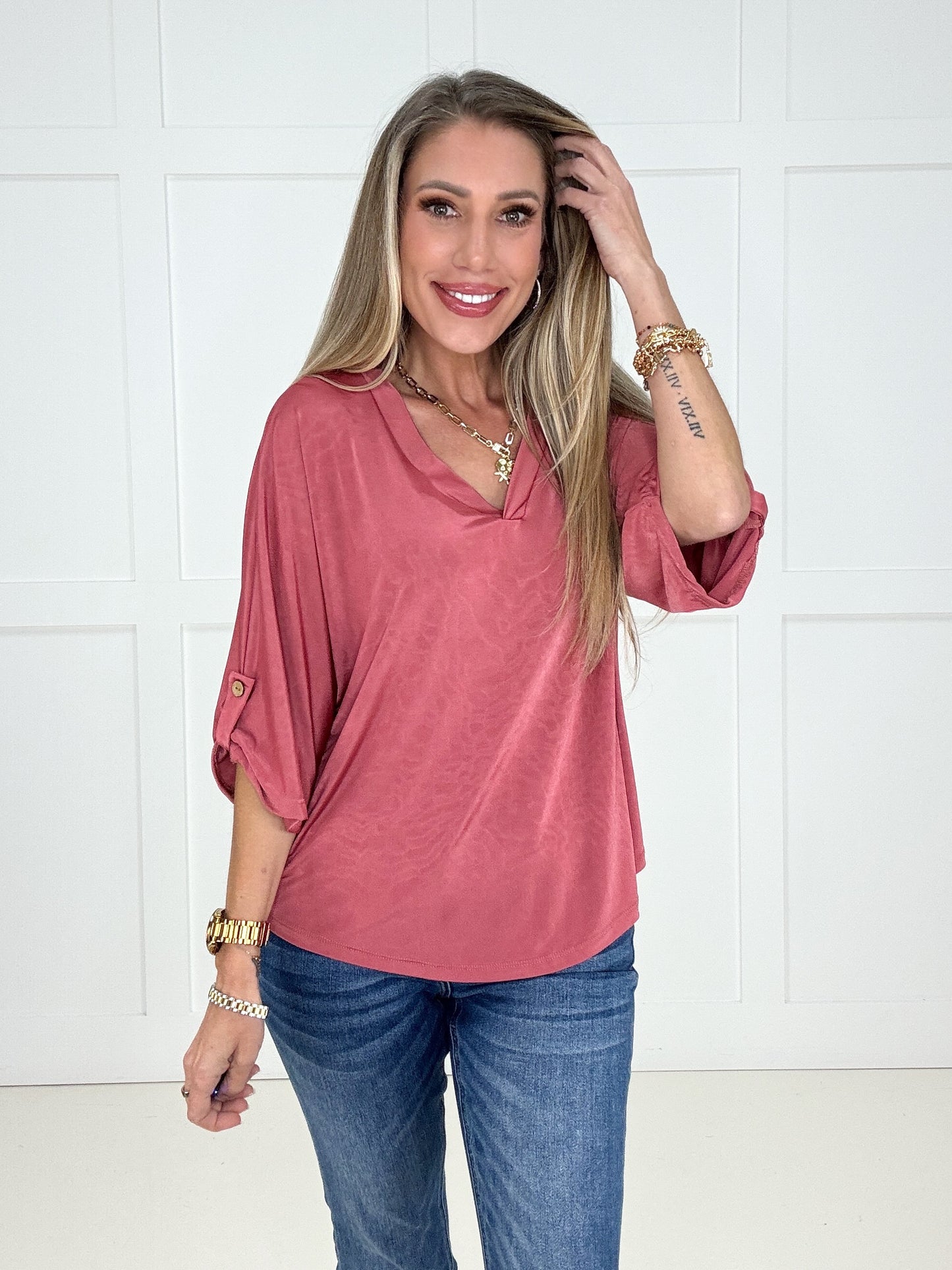 The Easy Does It V Neck Top