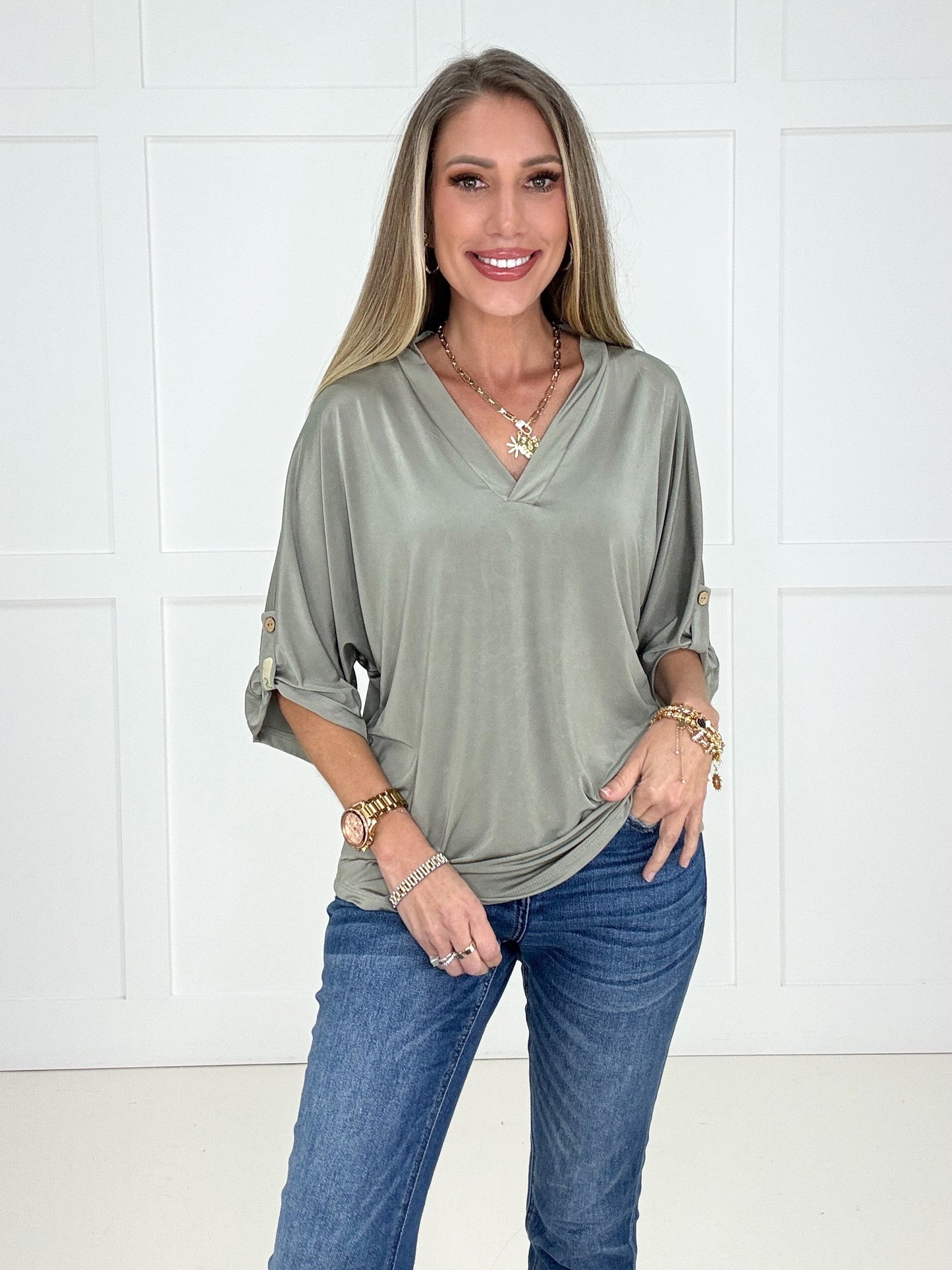The Easy Does It V Neck Top