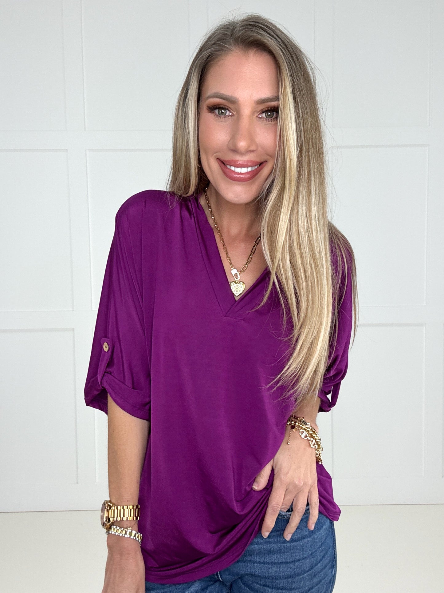 The Easy Does It V Neck Top