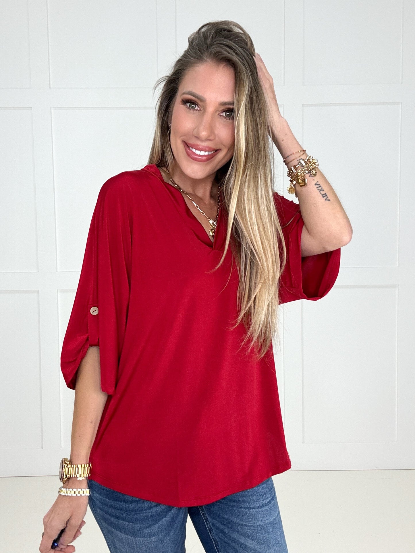 The Easy Does It V Neck Top