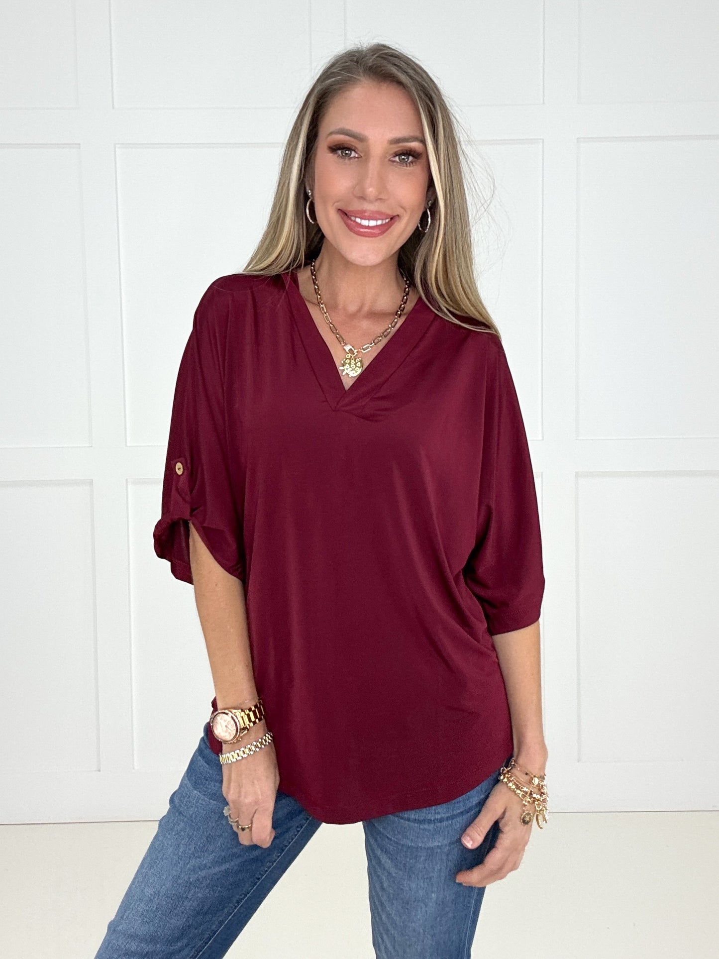 The Easy Does It V Neck Top