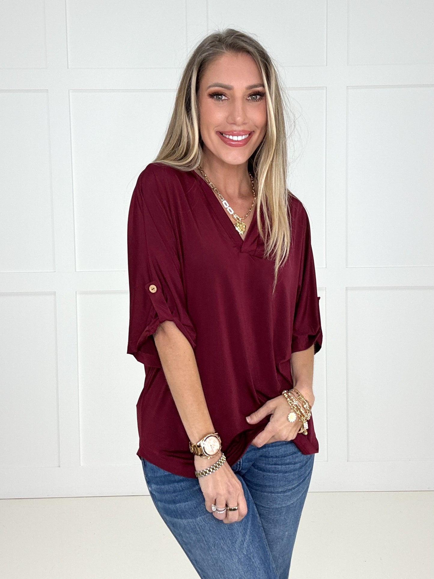 The Easy Does It V Neck Top
