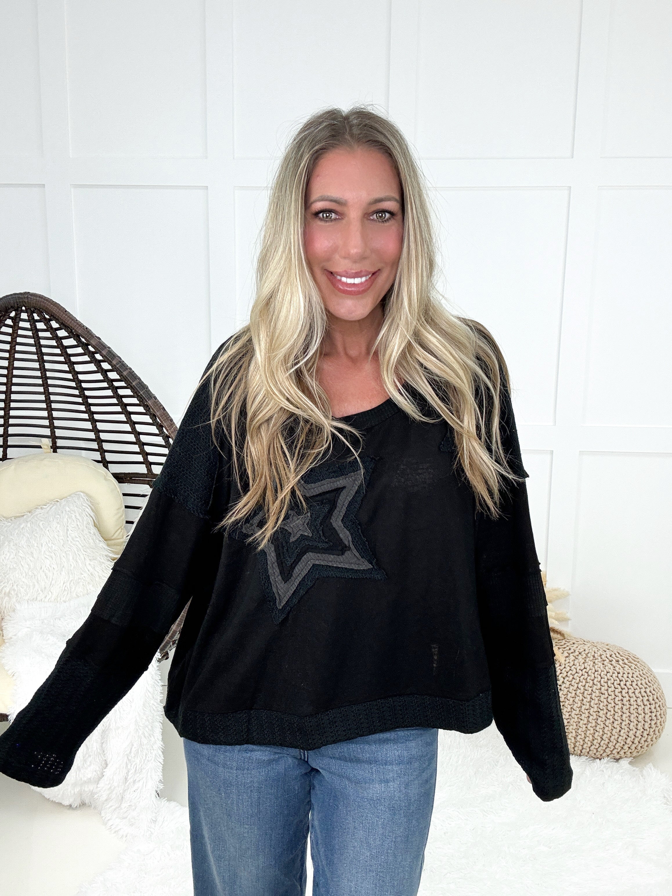 POL Shining Star Top (Multiple Colors)-110 Long Sleeves- Simply Simpson's Boutique is a Women's Online Fashion Boutique Located in Jupiter, Florida