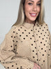 Dot to Dot Distressed Button Down-110 Long Sleeves- Simply Simpson's Boutique is a Women's Online Fashion Boutique Located in Jupiter, Florida