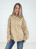 Dot to Dot Distressed Button Down-110 Long Sleeves- Simply Simpson's Boutique is a Women's Online Fashion Boutique Located in Jupiter, Florida