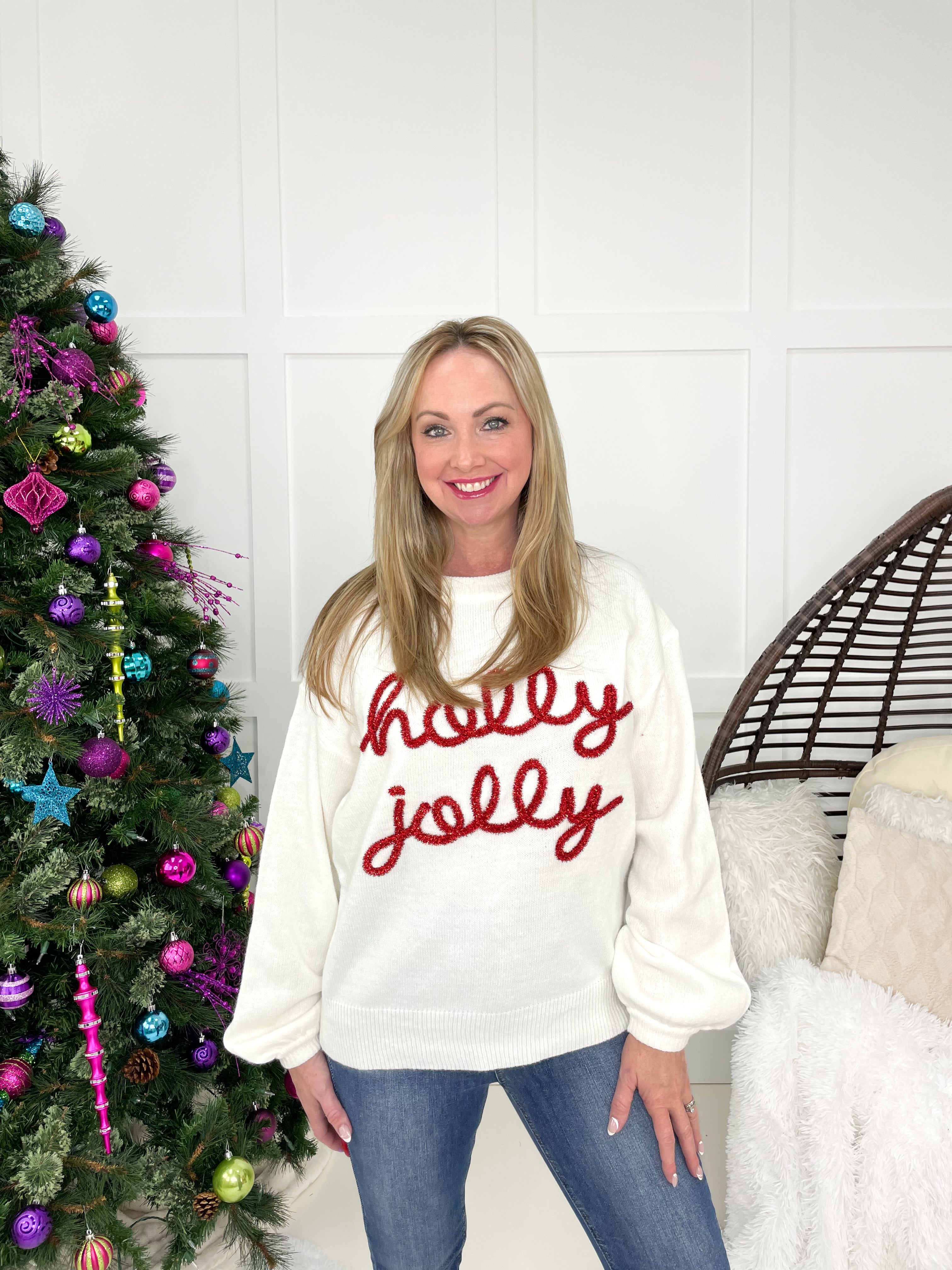 Holly Jolly Sweater-150 Sweaters- Simply Simpson's Boutique is a Women's Online Fashion Boutique Located in Jupiter, Florida