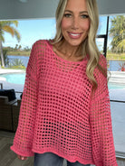 POL Love Story Open Knit Top-150 Sweaters- Simply Simpson's Boutique is a Women's Online Fashion Boutique Located in Jupiter, Florida