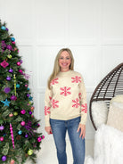 Red Snowflake Sweater-150 Sweaters- Simply Simpson's Boutique is a Women's Online Fashion Boutique Located in Jupiter, Florida