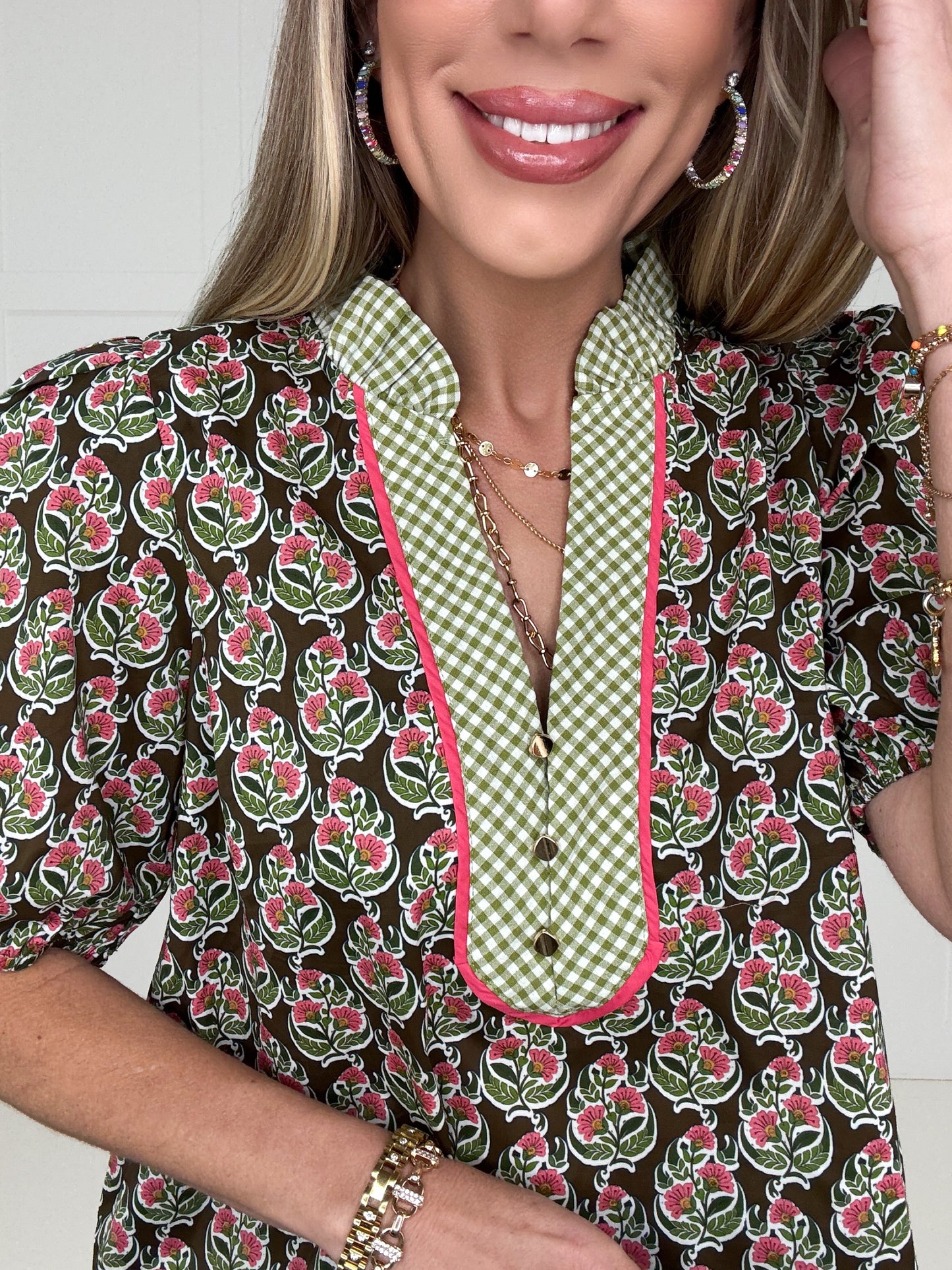 The Poppy Lane Blouse-100 Short Sleeves- Simply Simpson's Boutique is a Women's Online Fashion Boutique Located in Jupiter, Florida