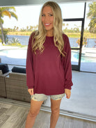 Solid Corded Sweatshirt-160 Sweatshirts- Simply Simpson's Boutique is a Women's Online Fashion Boutique Located in Jupiter, Florida