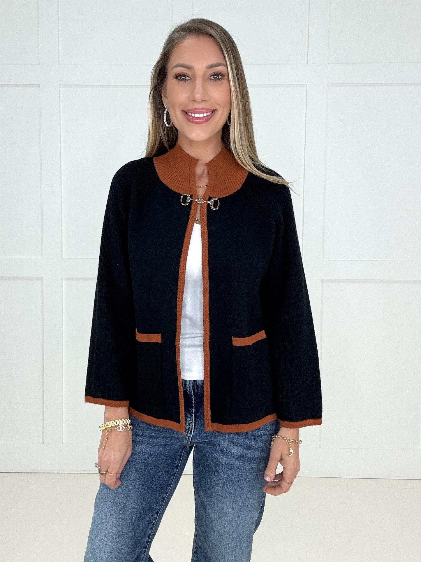 Black Brinley Buckle Cardigan-180 Outerwear/Jackets- Simply Simpson's Boutique is a Women's Online Fashion Boutique Located in Jupiter, Florida