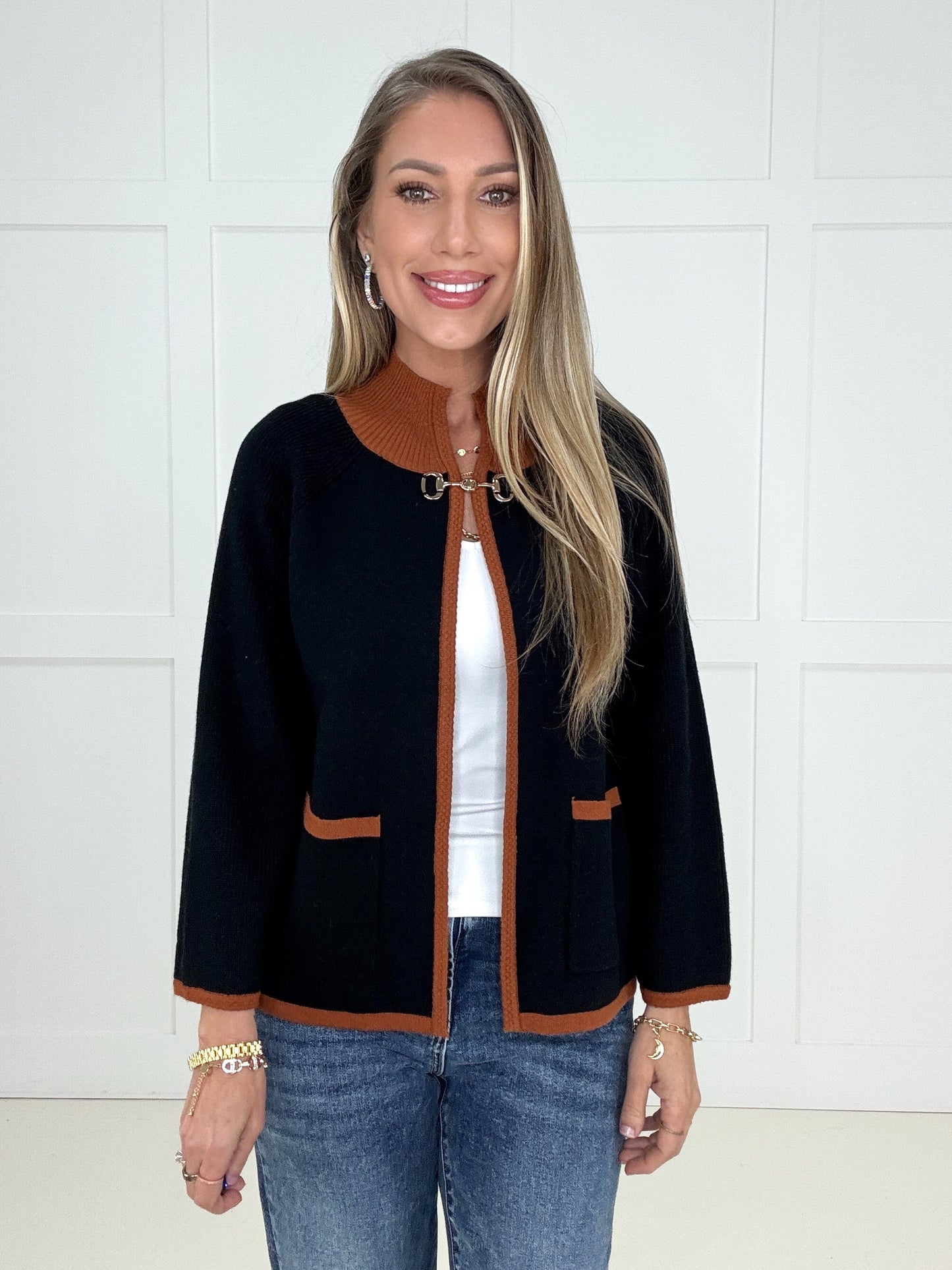 Black Brinley Buckle Cardigan-180 Outerwear/Jackets- Simply Simpson's Boutique is a Women's Online Fashion Boutique Located in Jupiter, Florida