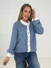 Blue Tessa Trim Cardigan-170 Cardigans- Simply Simpson's Boutique is a Women's Online Fashion Boutique Located in Jupiter, Florida