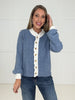 Blue Tessa Trim Cardigan-170 Cardigans- Simply Simpson's Boutique is a Women's Online Fashion Boutique Located in Jupiter, Florida